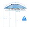 8FT Portable Beach Umbrella with Sand Anchor and Tilt Mechanism for Garden and Patio